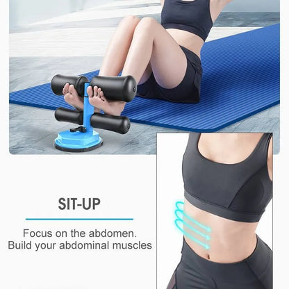 Adjustable Sit-Up Bar with 3 Gear Adjustment, Strong Self-Suction Base, Cold Rolled Steel Frame & Foam Handles, Portable Abdominal Exercise Equipment for Sit-Ups & Home Fitness Training (26×31.8×18–20cm)
