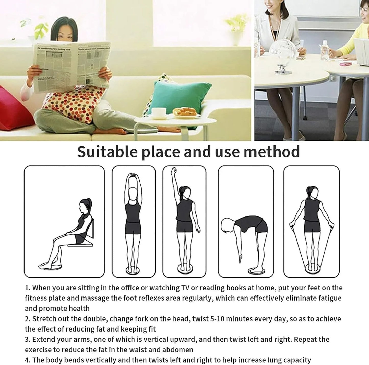 Waist Twisting Disc Rotating Balance Board 25cm Body Aerobic Exercise Figure Trimmer for Waist Slimming, Core Strength, Fat Burning & Home Fitness Workout