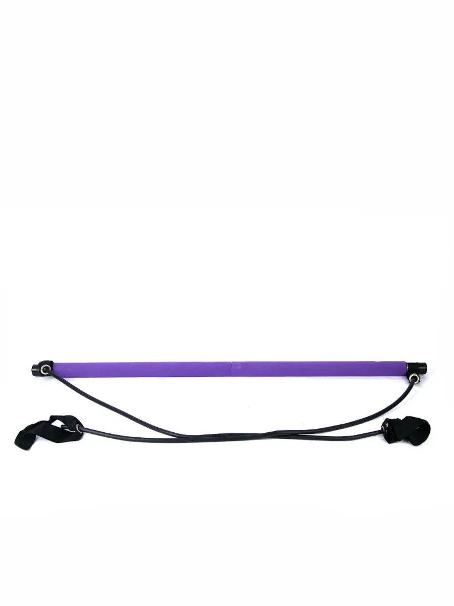 Pilates Studio Resistance Bar Kit with Latex Resistance Bands | Premium AAA+ Rubber Latex Yoga & Fitness Trainer for Stretching, Pilates & Home Workouts