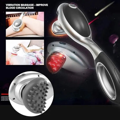 Electric Heated Handheld Infrared Body Massager 220V 22W with 2 Removable Attachments, Adjustable Speed, Lightweight ABS Portable Full Body Massage Device for Pain Relief & Blood Circulation, 41 × 11 cm (16.15 × 4.33 inches)