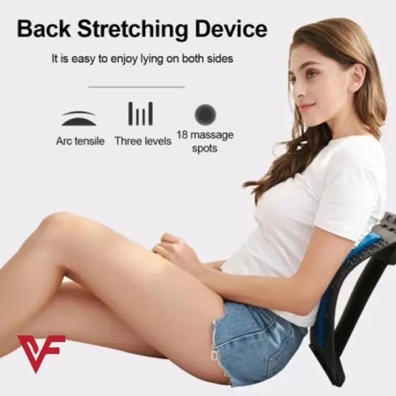 Magic Back Stretcher Lumbar Support with 3 Adjustable Settings, 96 Massage Nodes, Magnetic Acupressure Points, ABS Spine Board for Back Pain Relief, Posture Correction & Muscle Relaxation