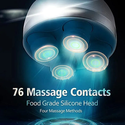 Hair Scalp Massager Rechargeable 3D Electric Head Massager Machine 5W 5V 800mAh Cordless Handheld Rotating Massage Device with Multiple Modes, 90–120 Min Runtime, 2–3 Hour Charging for Hair Growth & Relaxation