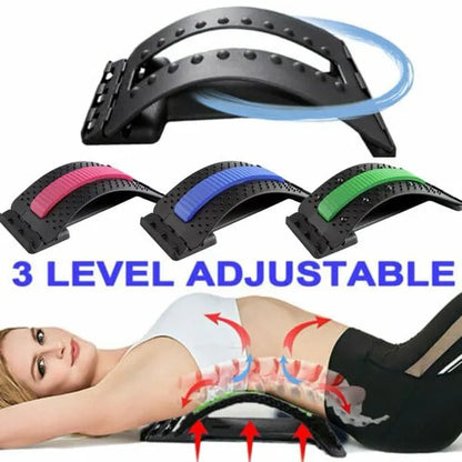Magic Back Stretcher Lumbar Support with 3 Adjustable Settings, 96 Massage Nodes, Magnetic Acupressure Points, ABS Spine Board for Back Pain Relief, Posture Correction & Muscle Relaxation