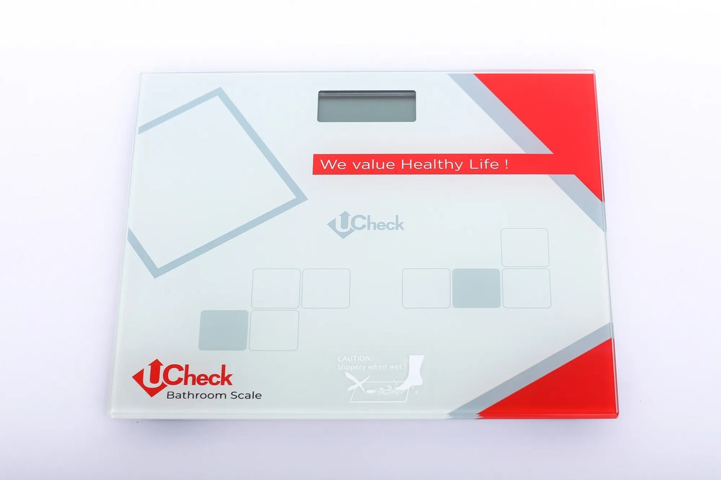 UCheck UC-5100 Digital Glass Body Weight Scale with LED Backlight Display, 150KG Capacity, 6mm Tempered Safety Glass, High Precision Sensors & Auto On/Off Electronic Weight Machine