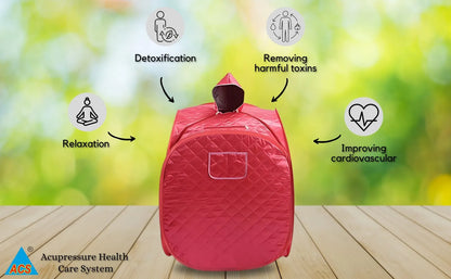 Portable Home Sauna Steam Box 1000W 220V with 9 Temperature Levels, Timer, Anti-Dry & Leak Protection, Explosion Safe Design, 80×80×98cm Folding Sauna Tent with Intelligent Remote Control & Steamer