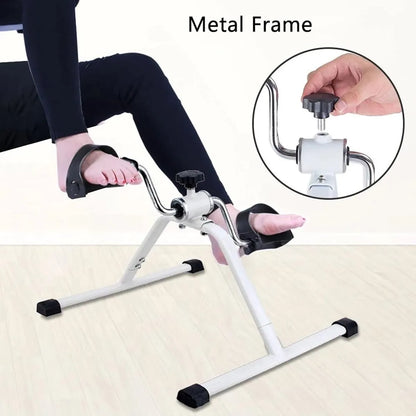 Folding Stationary Fitness Exercise Pedal Bike Portable Indoor Mini Cycle Trainer with Adjustable Resistance, Size: Approx. 50 × 41 × 28 cm, Non-Slip Rubber Pads & Steel Frame for Arm and Leg Exercise & Blood Circulation Improvement