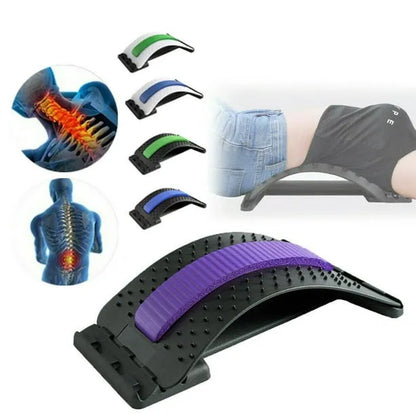 Magic Back Stretcher Lumbar Support with 3 Adjustable Settings, 96 Massage Nodes, Magnetic Acupressure Points, ABS Spine Board for Back Pain Relief, Posture Correction & Muscle Relaxation