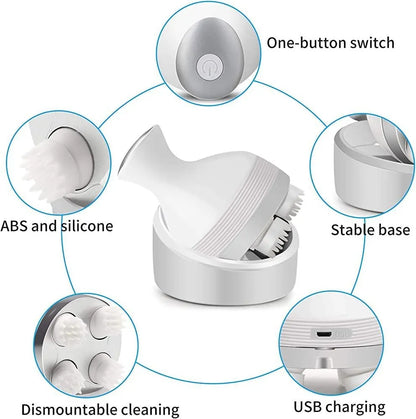Hair Scalp Massager Rechargeable 3D Electric Head Massager Machine 5W 5V 800mAh Cordless Handheld Rotating Massage Device with Multiple Modes, 90–120 Min Runtime, 2–3 Hour Charging for Hair Growth & Relaxation