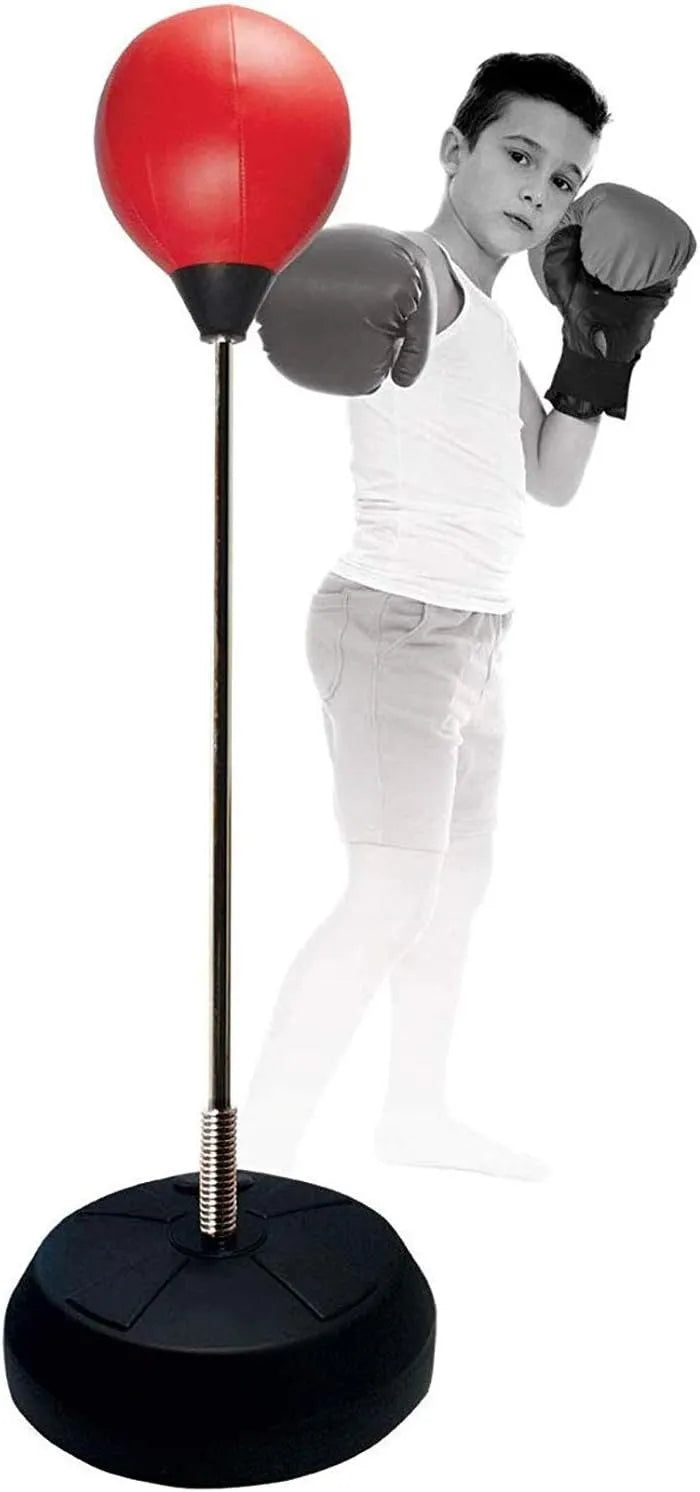Adults Free Standing Punching Set – Boxing Ball with Gloves & Air Pump, Adjustable Height 126–146cm, Freestanding Punch Bag for Home Workout, Stress Relief Training Equipment (Unisex)