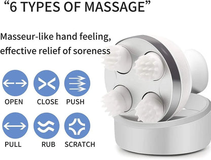 Hair Scalp Massager Rechargeable 3D Electric Head Massager Machine 5W 5V 800mAh Cordless Handheld Rotating Massage Device with Multiple Modes, 90–120 Min Runtime, 2–3 Hour Charging for Hair Growth & Relaxation