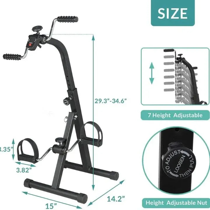 Mini Exercise Cycle for Arms & Legs with Digital Meter – Portable Pedal Exerciser for Home & Office Fitness, Physiotherapy & Rehabilitation