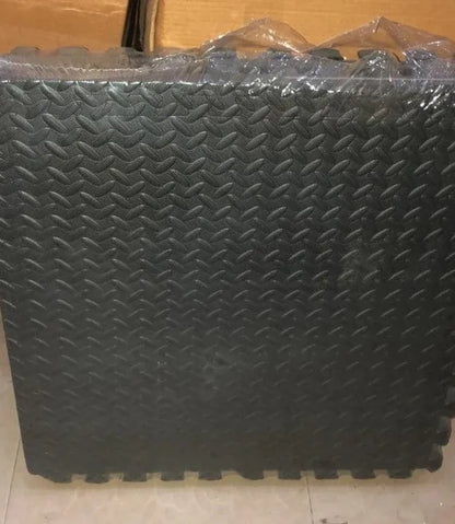 Gym Floor Mats Foam Set of 4 (2x2 Feet) | Interlocking EVA Foam Exercise Mats 12mm–25mm Anti-Slip Protective Flooring for Home Gym & Workout Areas