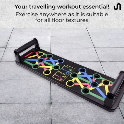 14 in 1 Foldable Push Up Board with Color-Coded Training System | Portable Push-Up Stand for Chest, Shoulders, Triceps & Back Workout | Home Gym Fitness Equipment for Men & Women
