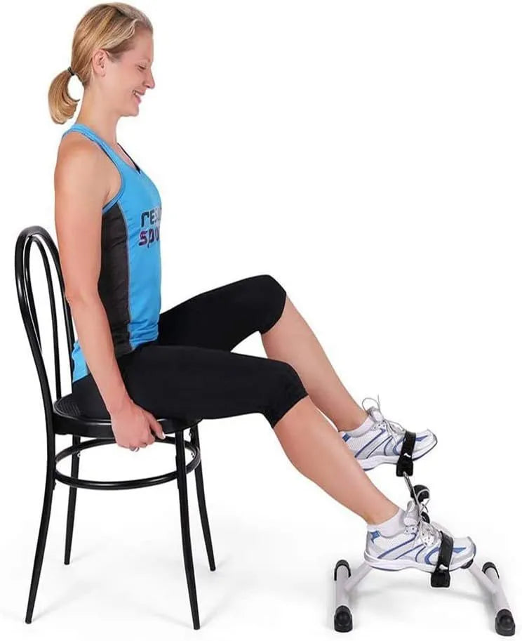 Folding Stationary Fitness Exercise Pedal Bike Portable Indoor Mini Cycle Trainer with Adjustable Resistance, Size: Approx. 50 × 41 × 28 cm, Non-Slip Rubber Pads & Steel Frame for Arm and Leg Exercise & Blood Circulation Improvement