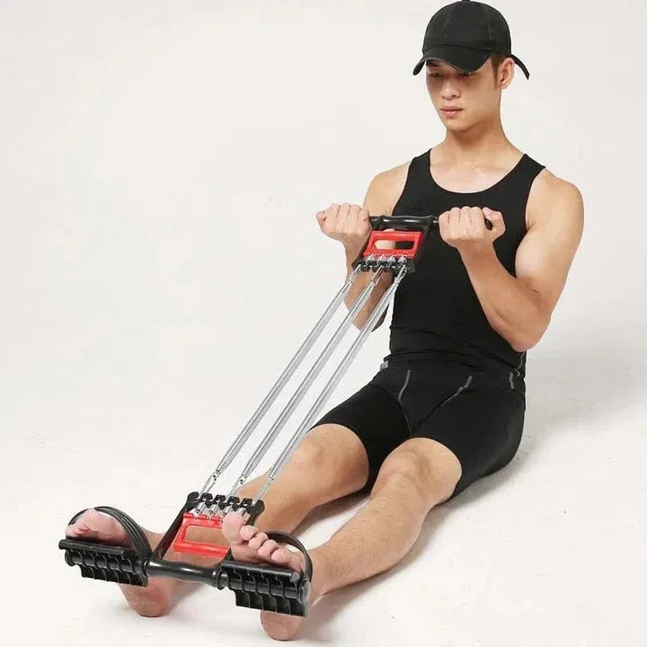 5 Springs Chest Expander with Tummy Trimmer 3-in-1 Multi-Purpose Exercise Spring Set for Full Body Workout, Strength Training, Muscle Building & Home Gym Fitness Equipment