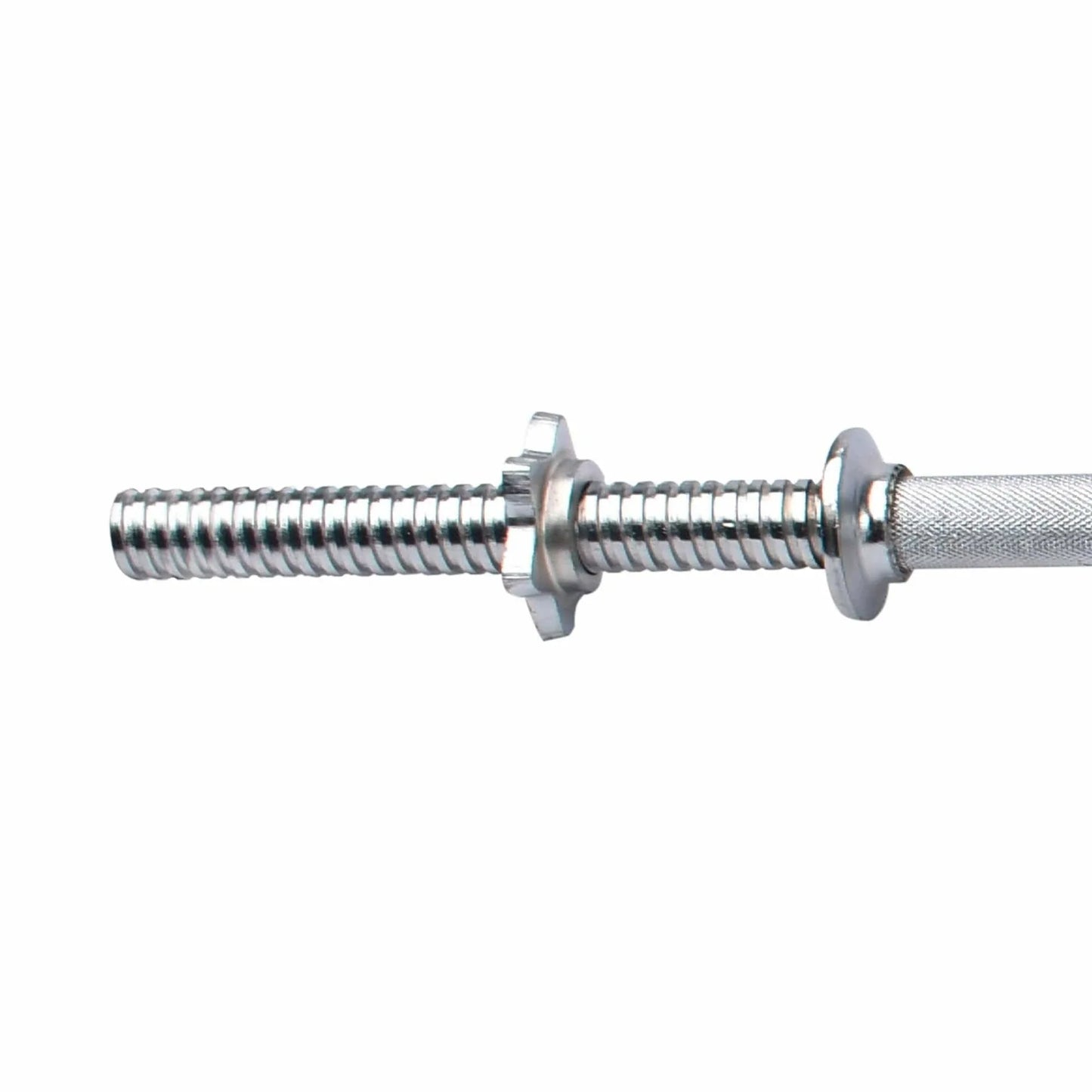 Iron Steel Barbell Rod (3ft, 4ft, 5ft, 6ft) | 1-Inch Chrome Finish Solid Weight Lifting Bar with Diamond Knurled Grip, Spinlock Collars for Home & Gym