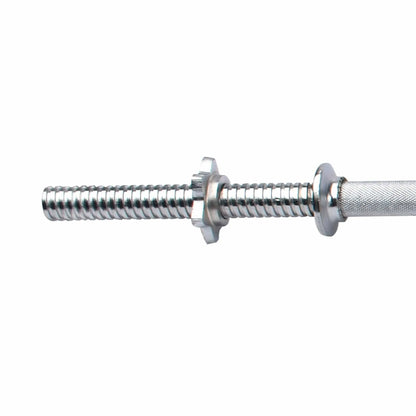 Iron Steel Barbell Rod (3ft, 4ft, 5ft, 6ft) | 1-Inch Chrome Finish Solid Weight Lifting Bar with Diamond Knurled Grip, Spinlock Collars for Home & Gym