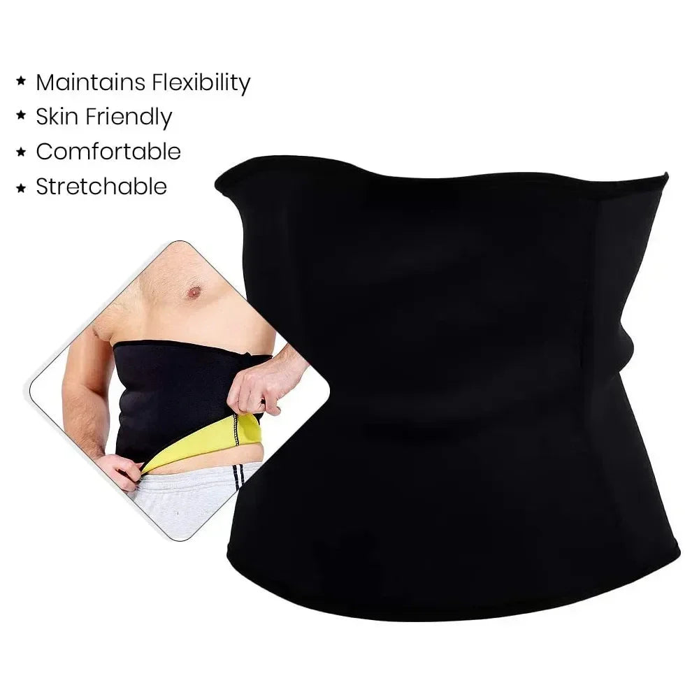Hot Shaper Neoprene Waist Trimmer Belt for Men & Women (Small, Medium, Large, XL, 2XL, 3XL) – Adjustable Sweat Slimming Tummy Belt with Lower Back Support & Body Shaper Compression Wrap