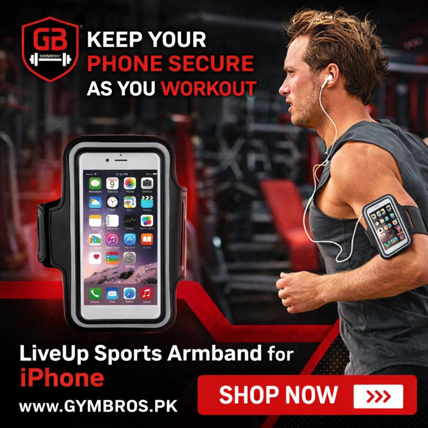 Universal Sports Running Armband for 5–6.3 Inch Smartphones | Adjustable Neoprene Gym & Workout Phone Holder with Touch Screen Support