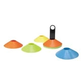 LiveUp LS3672 Agility Cones Set with Rack | 20PCS Speed & Agility Training Disc Cones Set with Rack for Football, Cricket & Fitness Drills