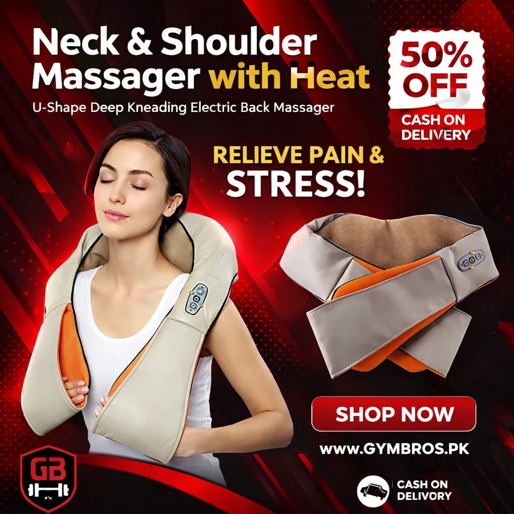 Neck Kneading Massager with 8 Kneading Rollers, Heat Function, Dual Massage Directions, 10-Min Auto Shut-Off, AC 110-220V & Car Adapter Portable Deep Tissue Neck and Shoulder Massager (22×20×7 Inches)