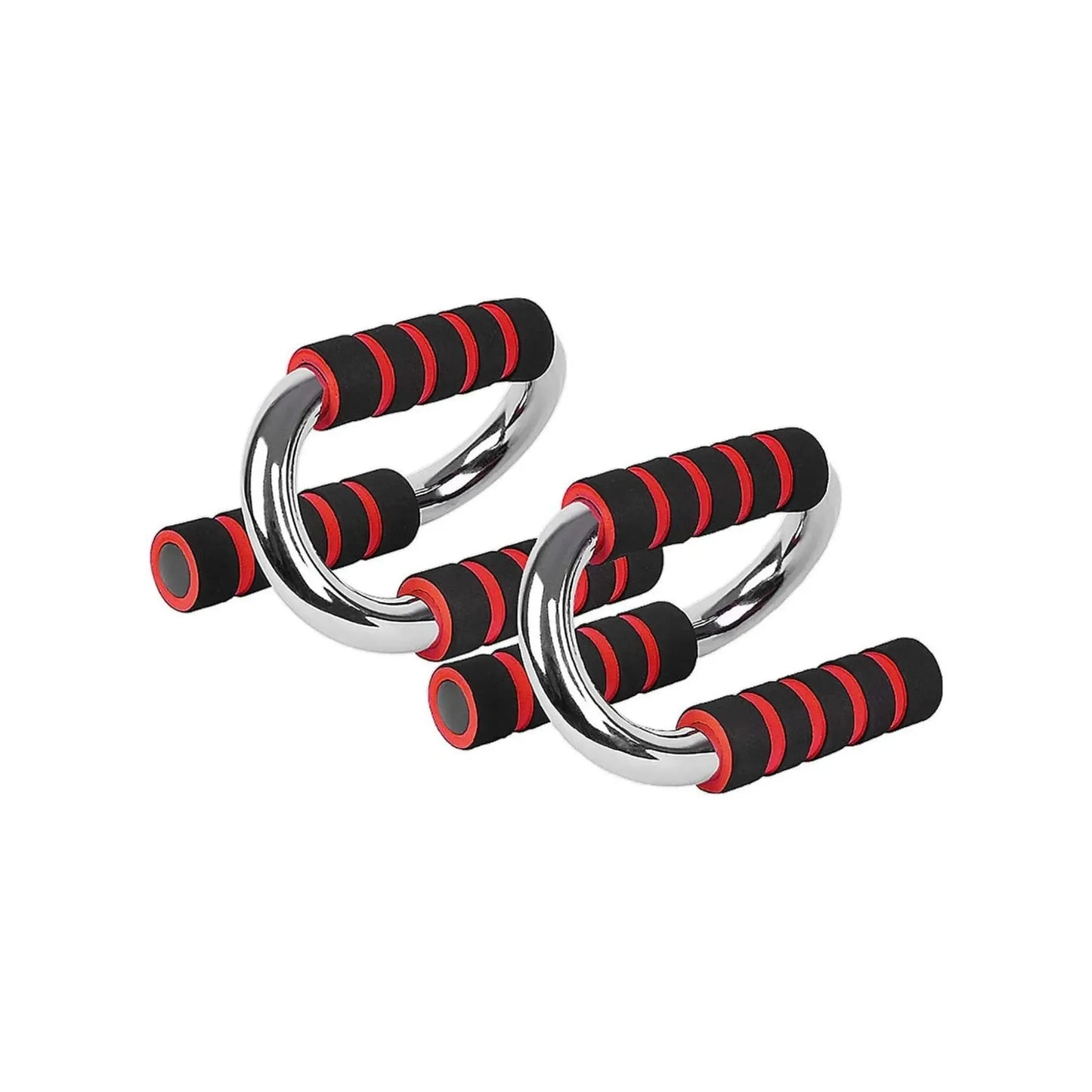 S-Shaped Push Up Bars Set with Foam Grip Handles, Non-Slip Base & Galvanized Stainless Steel Frame, 18×12×12cm Portable Pushup Stands for Chest, Arms & Home Workout