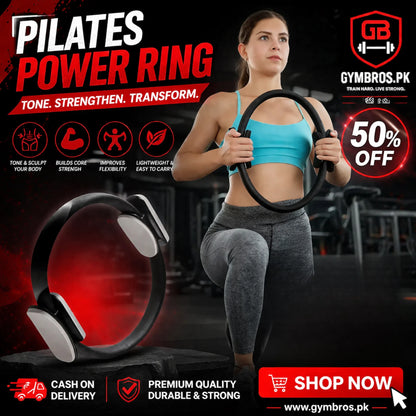Pilates Power Ring 38cm | Resistance Circle with Foam Handles (12kg) for Core Strength, Muscle Toning & Home Gym Workou