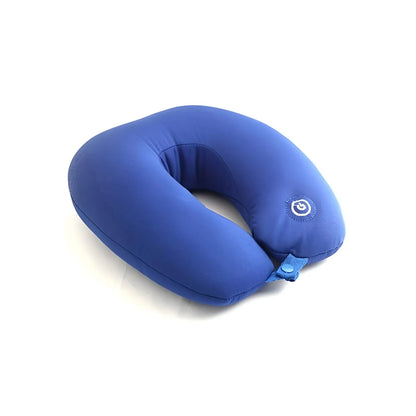 Travel Neck Massager Pillow U-Shape Vibrating Neck Cushion with Flannel Material, M+emory Foam, MP3 Support & 2 AA Battery Power Supply