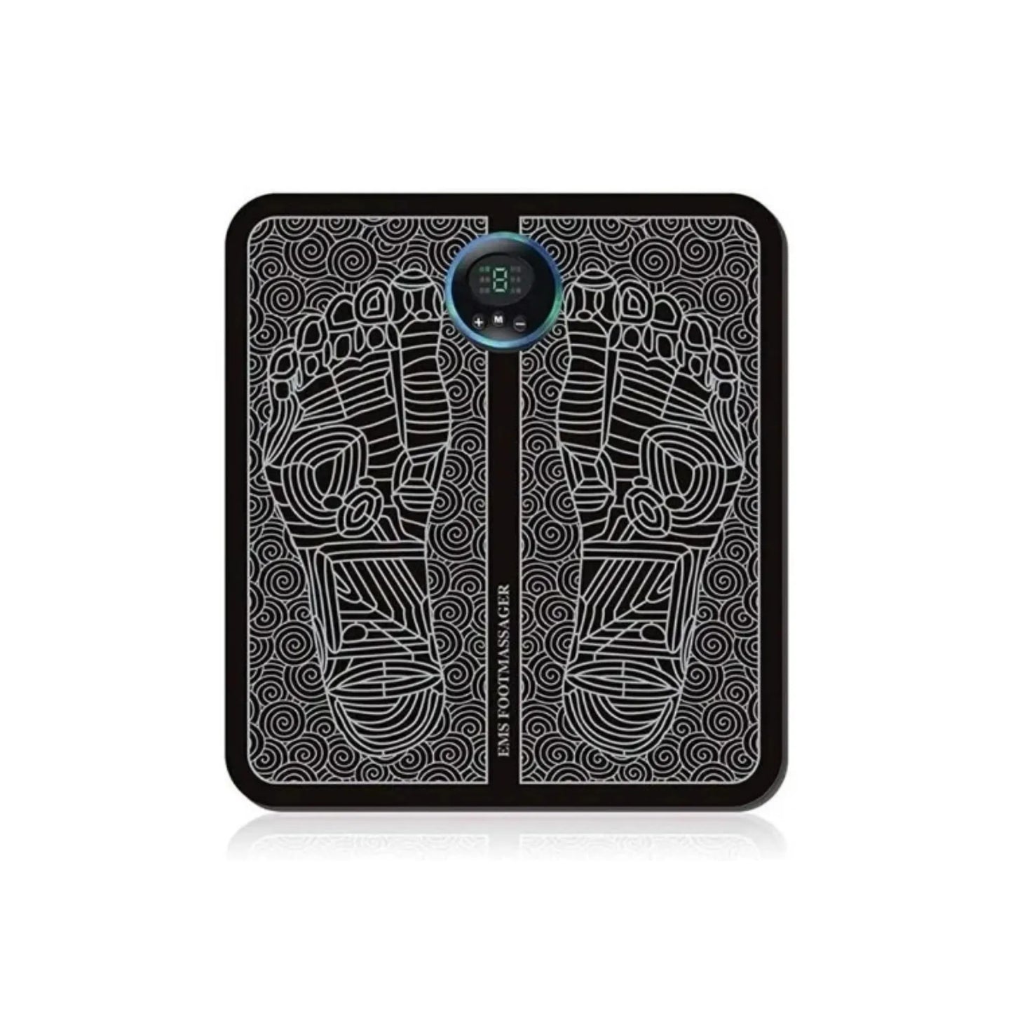 EMS Portable Foot Massager Mat USB Rechargeable with 6 Modes, 9 Intensity Levels, EMS Pulse Therapy, 15-Min Timer & 320×290mm Pad for Foot Pain Relief, Blood Circulation & Muscle Relaxation