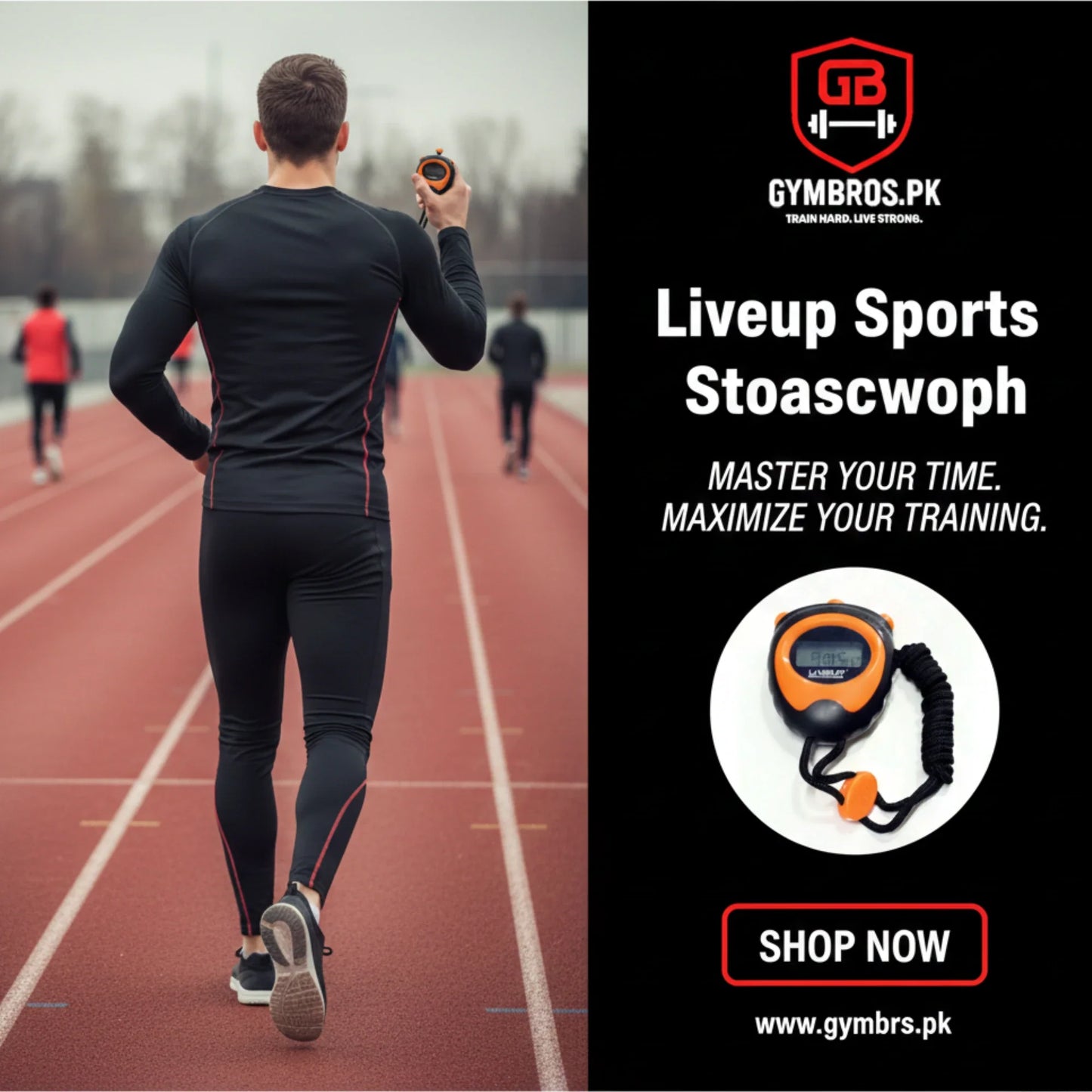 Liveup Sports Digital Stopwatch | Professional Handheld Timer for Gym, Running & Coaching | LS3193