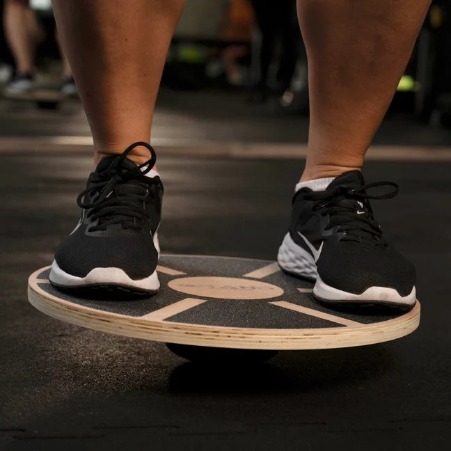 Liveup Wooden Balance Board | Heavy-Duty Non-Slip Wobble Board for Rehab & Core | LS3150