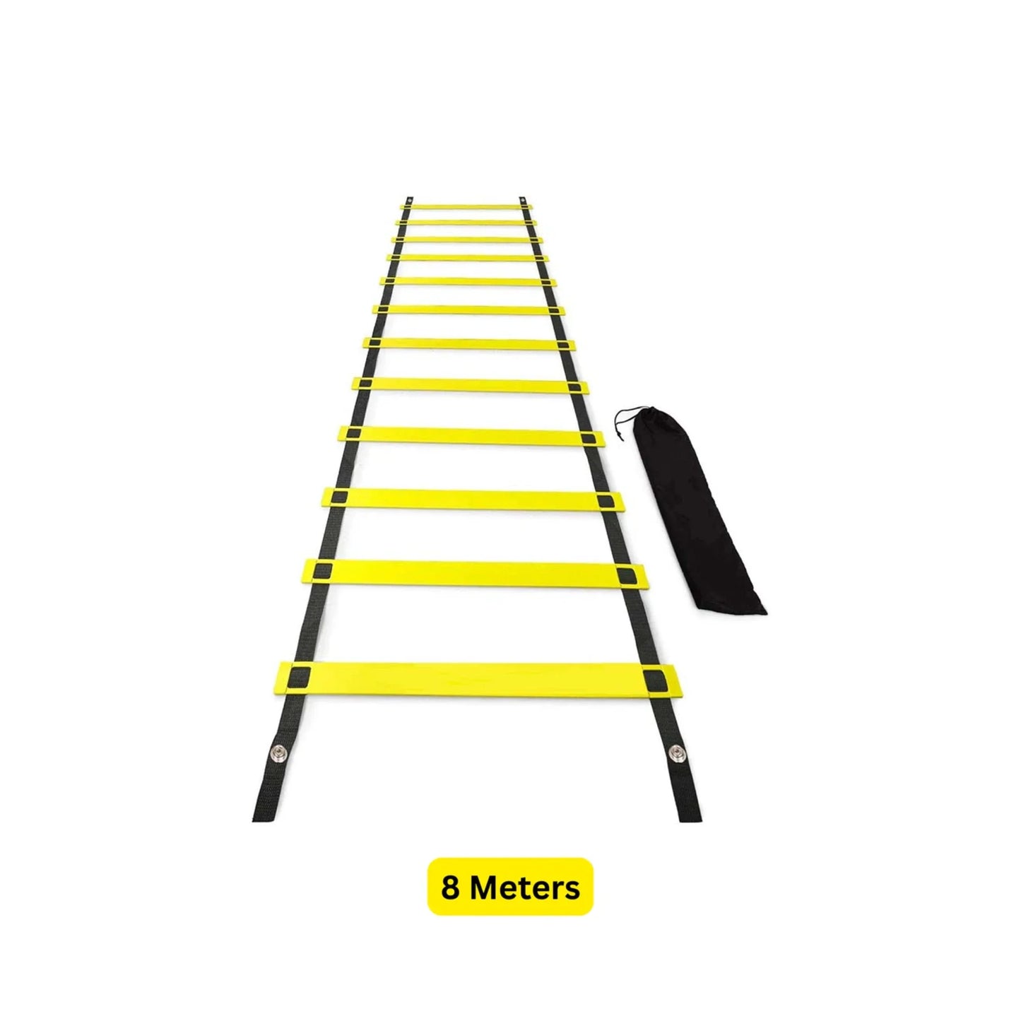 LiveUp Agility Ladder LS3671 Speed Training Ladder Available in 4 Meter & 8 Meter Sizes with Adjustable Steps, Portable Carry Pouch, Plastic & Polyester Footwork Equipment for Football, Cricket & Fitness Training