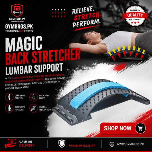 Magic Back Stretcher Lumbar Support with 3 Adjustable Settings, 96 Massage Nodes, Magnetic Acupressure Points, ABS Spine Board for Back Pain Relief, Posture Correction & Muscle Relaxation
