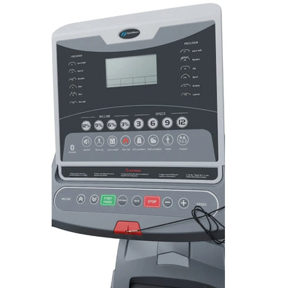 HF-20GR Foldable Motorized Treadmill, 2HP Motor, 1–14 KM/H Speed, 15% Auto Incline, 47×16 Inch Running Surface, 120KG Capacity, Input Voltage: AC 220–240V (50–60Hz) Power: 1500W,  MP3 & Bluetooth Speakers, 9 Programs, Home Fitness Treadmill